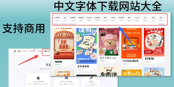 可商用中文字体免费下载网站大全！更新更好用